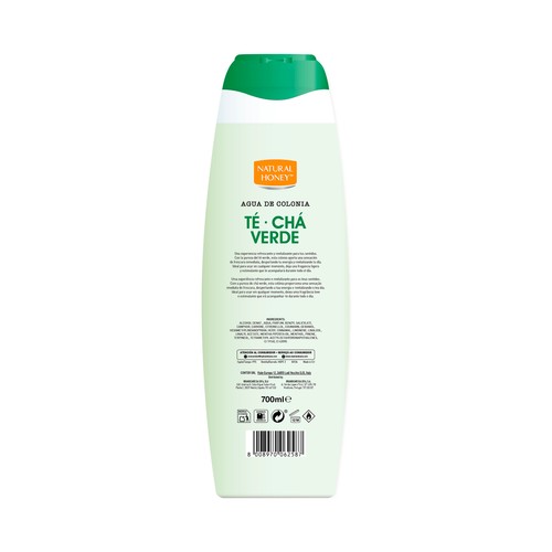NATURAL HONEY Eau de cologne (agua de colonia) con fragancia refrescante y revitalizante a té verde 700 ml.