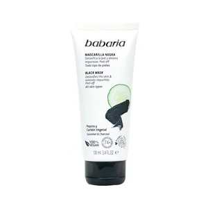 BABARIA Mascarilla facial con extracto de pepino y carbón vegetal, para todo tipo de pieles BABARIA 100 ml.