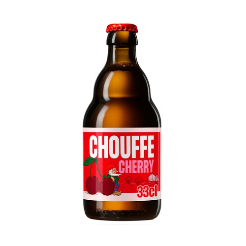 CHOUFFE Cherry Cerveza  con sabor a cereza en botella 33 cl