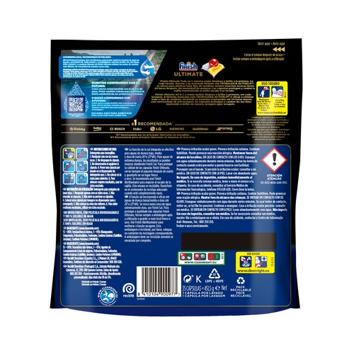 Detergente para lavavajillas máquina con limón FINISH QUANTUM 36 uds.