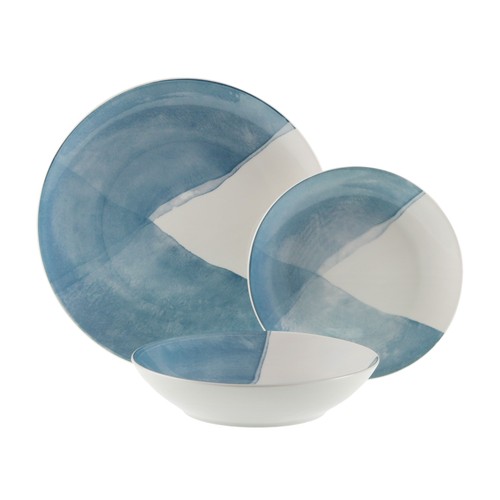 Plato postre porcelana, modelo Picnic azul. VERSA HOME