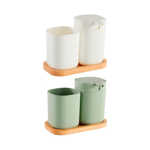 Set de 3 accesorios para el baño, modelos surtidos, dispensador de jabón, vaso y soporte, LEFEBVRE