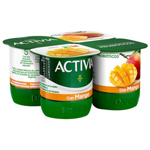 ACTIVIA Bífidus con trocitos jugosos de mango ACTIVIA de Danone 4 x 120 g.