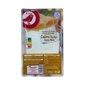 AUCHAN Queso de cabra tierno en lonchas 200 g. Producto Alcampo