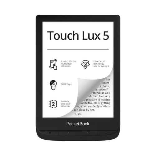 Ebook táctil POCKETBOOK Lux5 PB628-P-WW, pantalla 15,24cm (6"), 8GB, microSD.