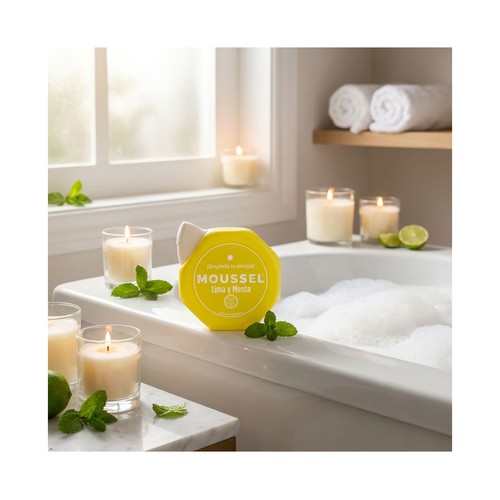 MOUSSEL Gel revitalizante para baño o ducha con aroma a lima y menta 650 ml.