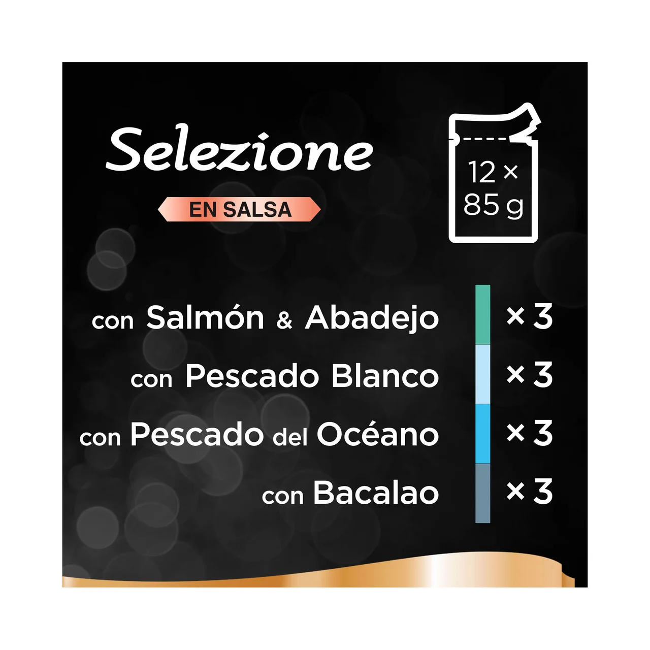 Comida para gatos gelatina selección pescados 12 uds. x 100 g.