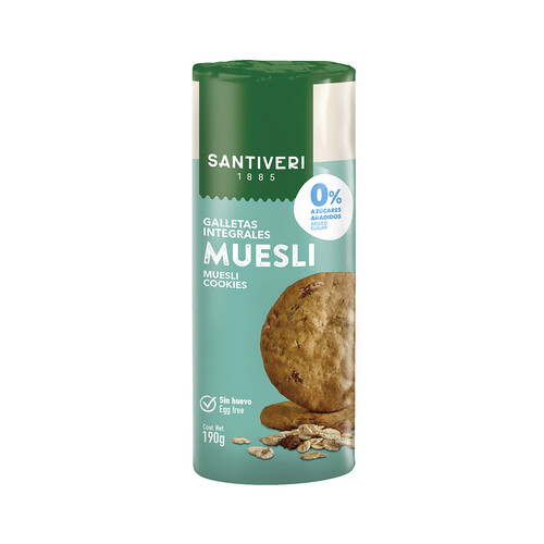 SANTIVERI Galletas integrales con fructosa SANTIVERI MUESLI 190 g.