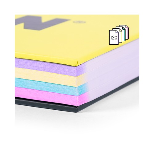 Cuaderno A4 tapa dura cuadriculado 5x5 120 hojas 90 gr colección Sunset. MILAN