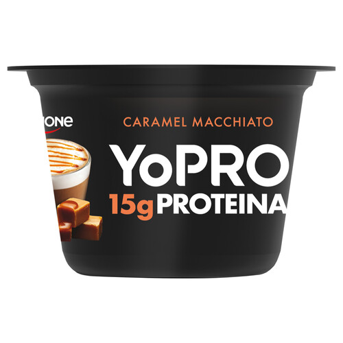 YOPRO Yogur con sabor a caramelo y café macchiato, con proteínas y sin
