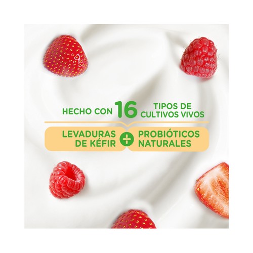 ACTIVIA de Danone Kéfir cremoso y suave con fresa y frambuesa 4 x 125 g.