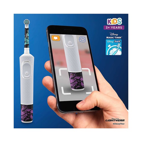 Cepillo de dientes eléctrico infantil Braun ORAL-B Lightyear, 1 cabezal, estuche de viaje.
