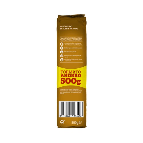 MARCILLA Café molido natural pack de 2uds x500 g.
