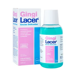GINGI LACER Enjuague bucal diario con flúor y sin alcohol, para encías delicadas 200 ml.