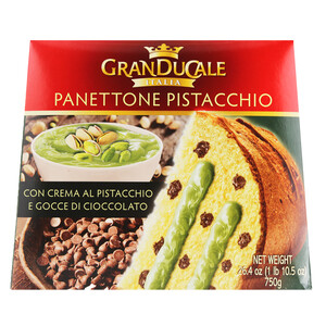Imagen de GRAN DUCALE Panettone con pepitas chocolate y crema de pistacho 650 g.