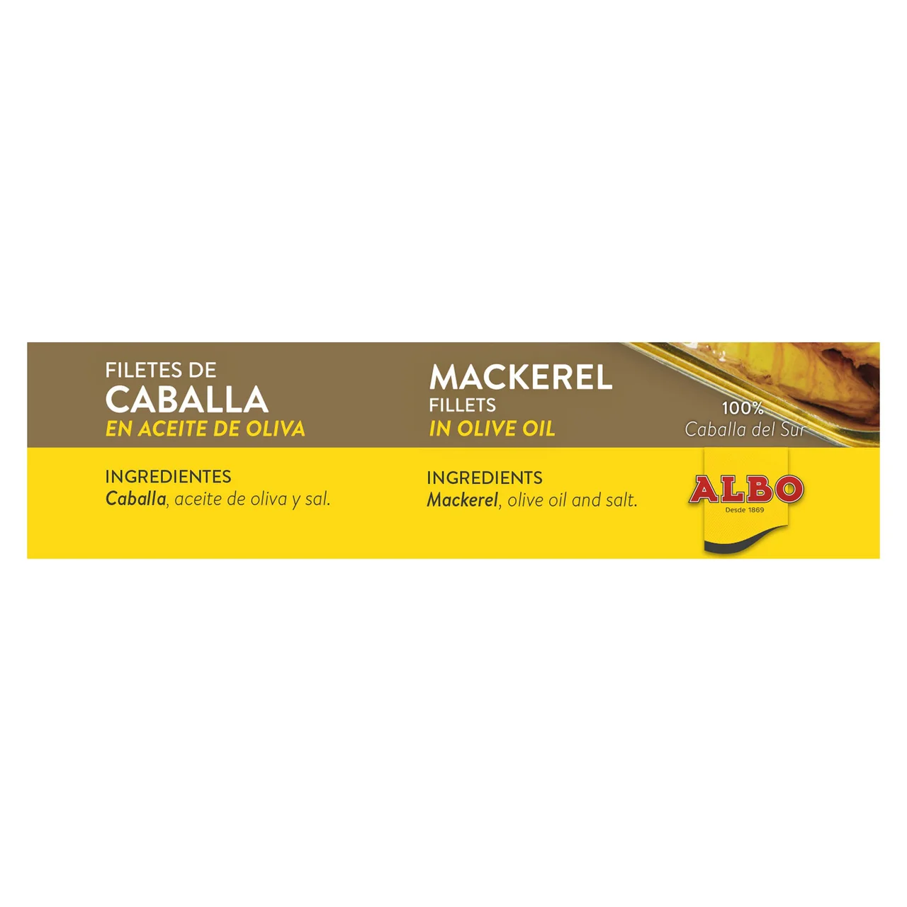 Caballa del sur en aceite de oliva en filetes lata de 85 g.