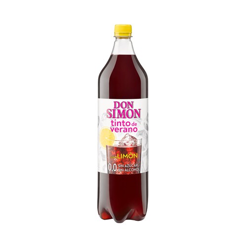 Tinto de verano sabor limón, sin alcohol y sin azúcar DON SIMON botella de 1,5 l.