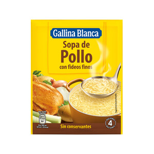 GALLINA BLANCA Sopa de pollo con fideos finos 71 g.