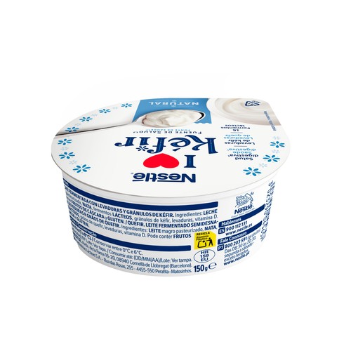 NESTLÉ Kéfir natural elaborado con fermentos lácteos y levaduras 150 g.