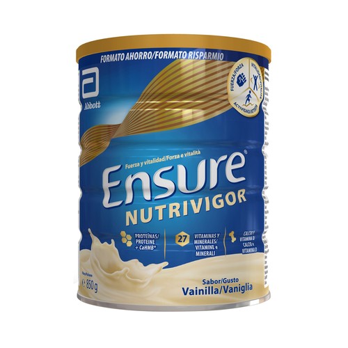 Complemento nutricional que mejora nuestra calidad y salud muscular con sabor a vainilla ENSURE Nutrivigor 850 gr.