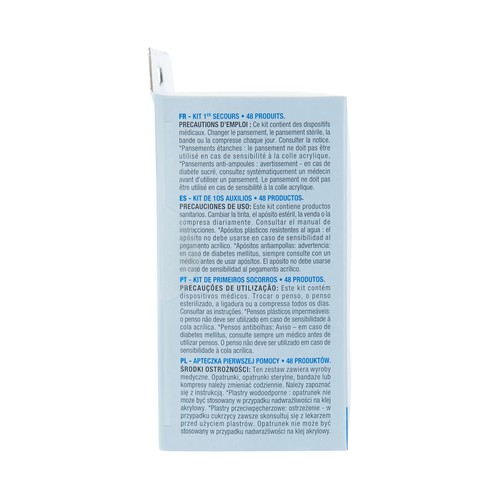 PRODUCTO ALCAMPO Kit de primeros auxilios compuesto por 48 elementos.