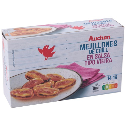 PRODUCTO ALCAMPO Mejillones salsa de vieira 65 g.