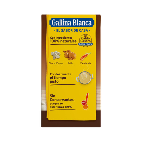 GALLINA BLANCA Crema casera de champiñones con pollo GALLINA BLANCA 500 ml.