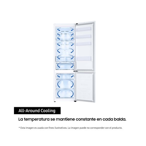 Frigorífico combi 203cm SAMSUNG RB38C605DWW NO FROST, clasificación energética: D, H: 203cm, A: 59,5cm, F: 65,8cm, capacidad total: 390L.