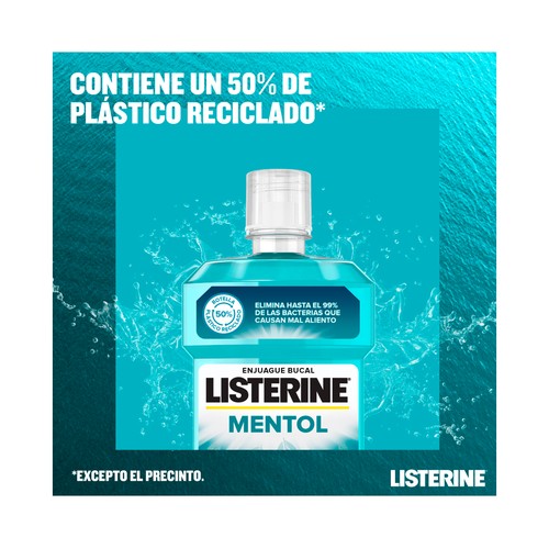 LISTERINE Enjuague bucal de uso diario con sabor mentol 250 ml.