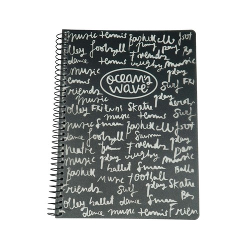 Cuaderno de espirales, tamaño A5, 80 hojas de 4 x 4, OCEAN'S WAVE.