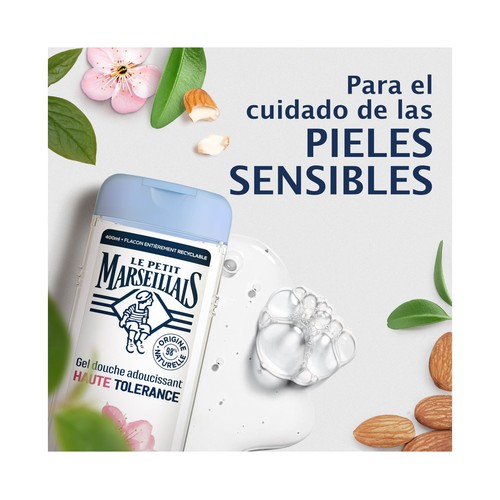 LE PETIT MARSELLAIS Gel para ducha o baño calmante, con flor de almendro, para bebés y pieles sensibles 400 ml.