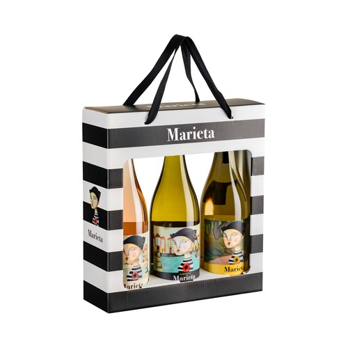 MARIETA Estuche de vino blanco Albariño D.O. Rías Baixas, vino rosado y vino blanco D.O. Ribeiro.