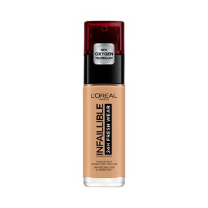 L"ORÉAL PARIS Infaillible Tono 260 Soleil Dore Base de maquillaje de larga duración (24 horas).