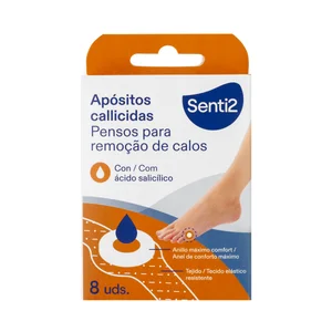 Apósitos callicidas con tejido elástico resistente y ácido Salicílico SENTI2 8 uds.