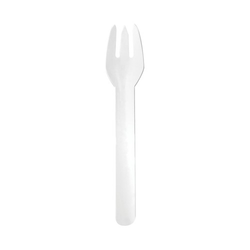 Set de 10 tenedores desechables de cartón rígido blanco, 15,5cm., VAJILLA DESECHABLE.