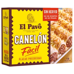 EL PAVO Pasta canelones , pasta alimenticia laminada precocida y desecada 18 uds 120 g.