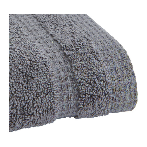 Toalla lisa de tocador color gris, algodón, 540g/m², ACTUEL.