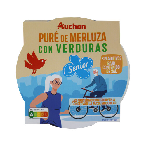 PRODUCTO ALCAMPO Puré de merluza con verduras gama Senior 220 g.