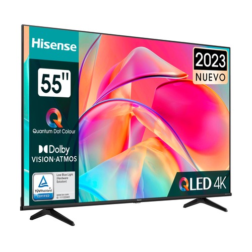 Televisión 139,7 cm (55") QLED HISENSE 55E7KQ 4K, HDR10+, SMART TV, WIFI, BLUETOOTH, TDT HD, USB reproductor, 3HDMI, 60HZ.