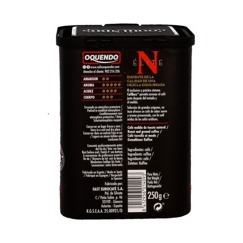 OQUENDO ÉLITE  Café molido natural 250 g.