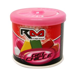 Ambientador en gel para coche, en envase de lata con dosificador y con olor a chicle ROLMÓVIL.