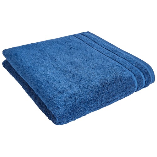 Toalla de ducha 100% algodón color azul oscuro, densidad de 500g/m², ACTUEL.