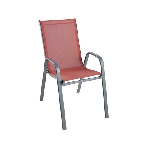 Silla acero-textileno de 98x70x54cm, GARDENSTAR color rojo.