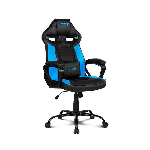 Silla gaming DRIFT DR50 Pro, color negro y azul, almohadilla lumbar, reclinable, regulación de altura.