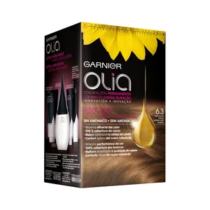 GARNIER Tinte de pelo color rubio oscuro dorado, tono 6.3 GARNIER Olia.