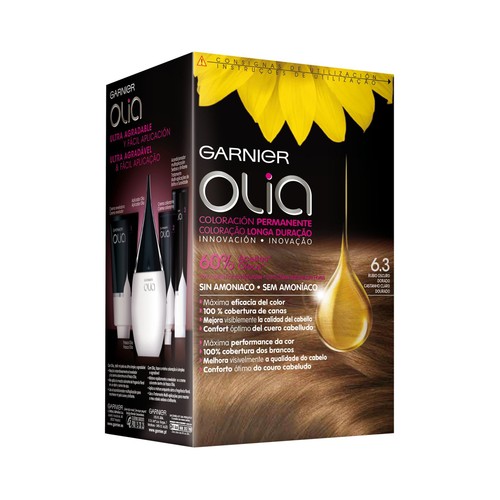 GARNIER Olia Tinte de pelo color rubio oscuro dorado, tono 6.3.