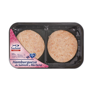 Imagen de RICARDO FUENTES E HIJOS Hamburguesas de salmón y merluza SASHIMI 160 g.