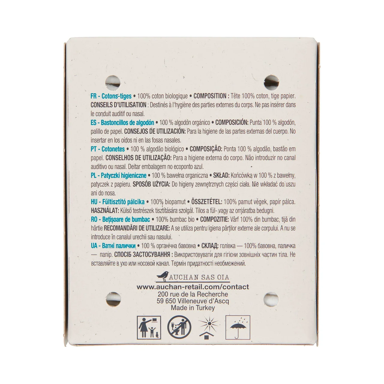 PRODUCTO ALCAMPO Bio Bastoncillos para oídos con algodón ecológico 200 uds.