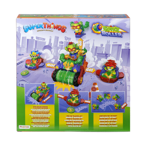 Conjunto de juego con figuras y vehículos Spike Roller SUPERTHINGS.