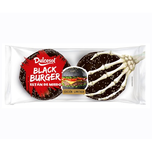 DULCESOL Pan de burguer negro, halloween 340 gr.